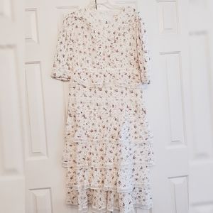 New rose print tiered dress